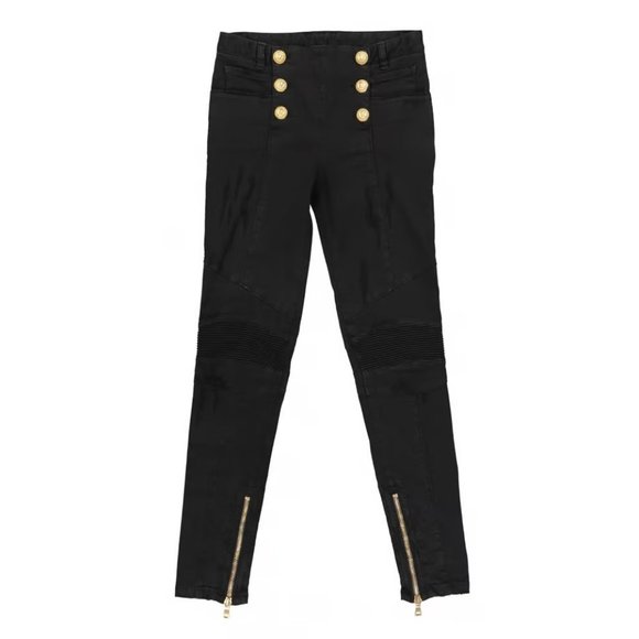 High Waisted Slim Black Pants - Picture 1 of 3